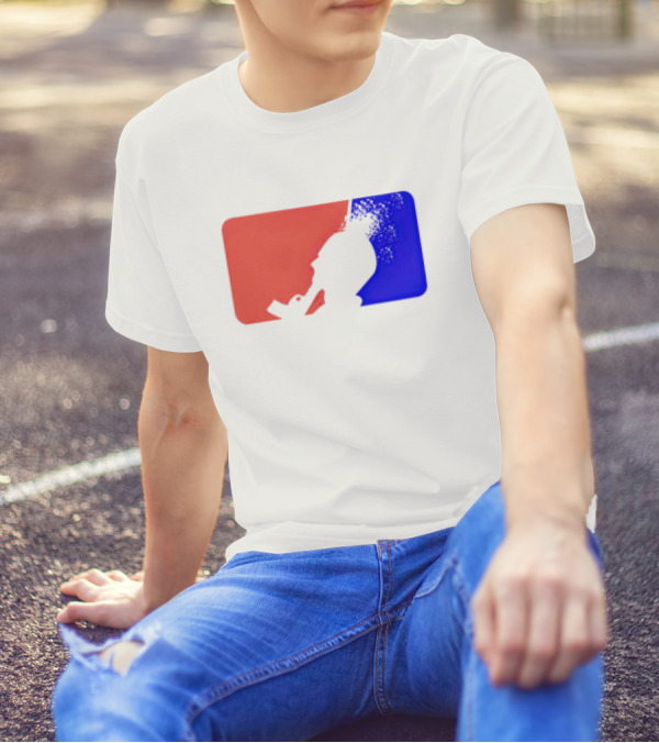 David Major League Shooting Silhouette Red Blue Funny T-Shirt
