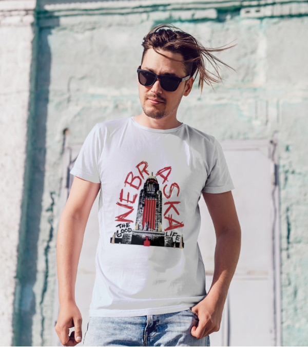 Nebraska The Good Life Capitol Building Stylistic T-Shirt