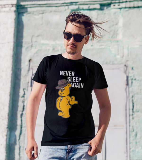 Never Sleep Again Zwart Wanna Play Nightmare Teddy Bear T-Shirt