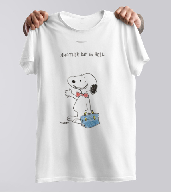 Snoopy Another Day In Hell With Smiling Snoopy And Briefcase T-Shirt