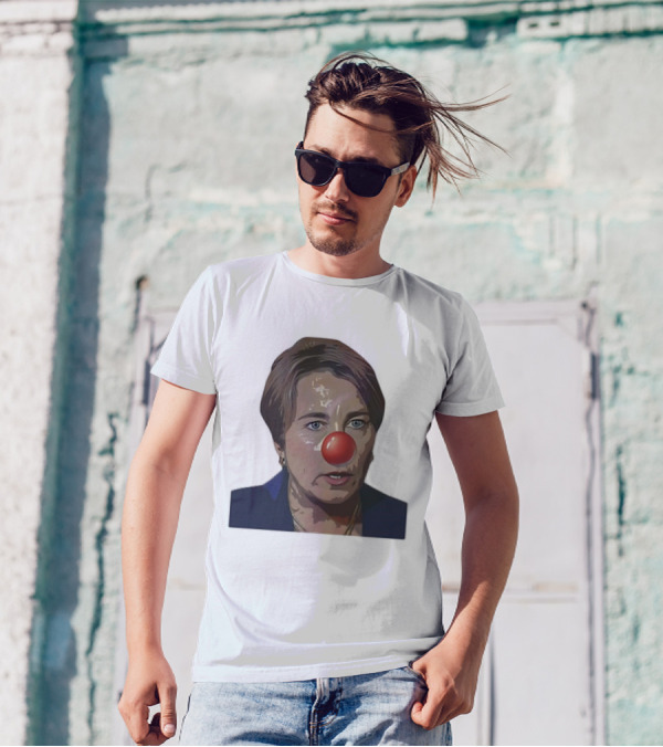 Maura Healey Cartoon Clown Nose Face Image T-Shirt