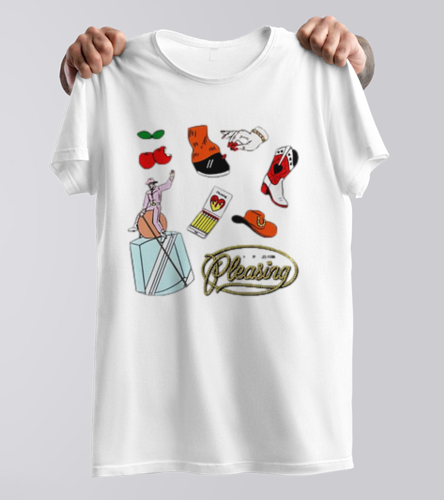 Keep Austin Pleasing Nail Painting Cowboy Boots And Cherry Icons T-Shirt