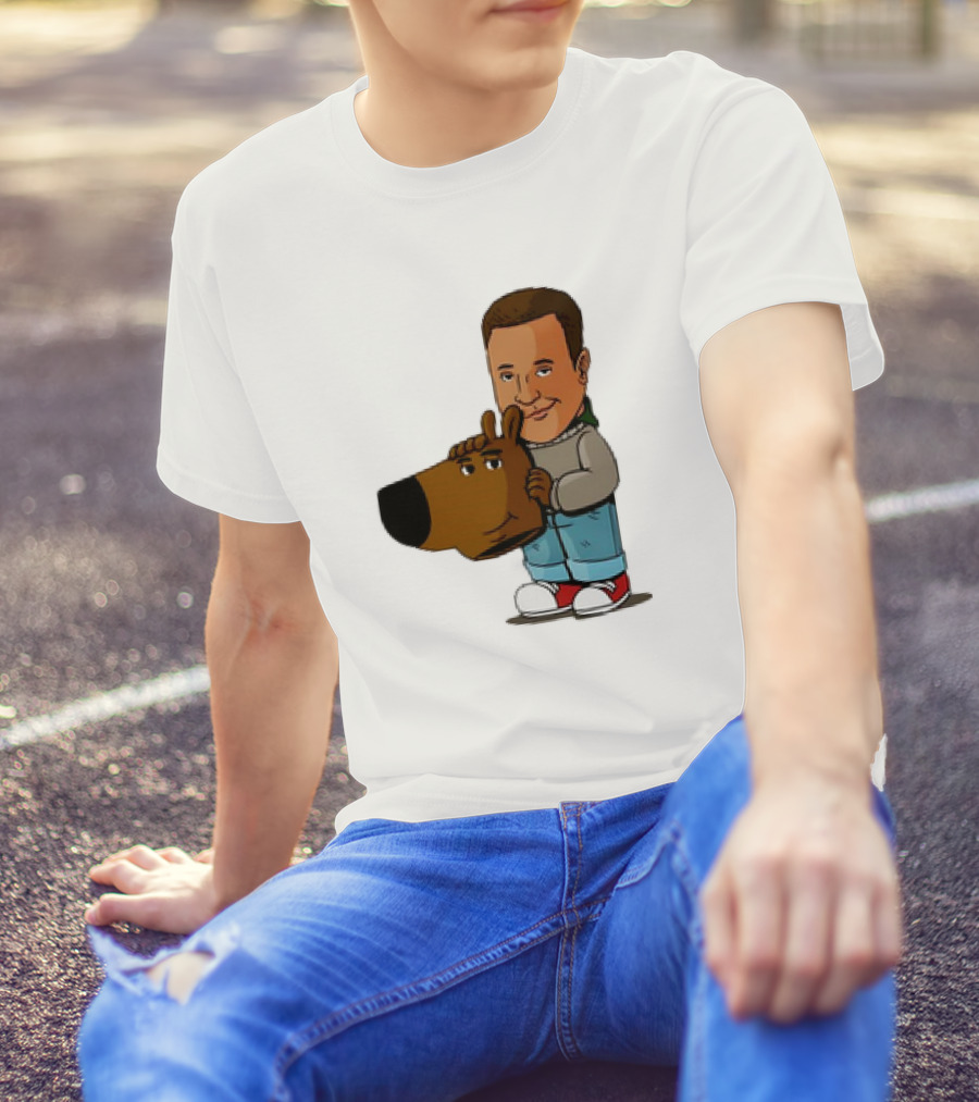 Kevin James Chill Guy Meme With Cartoon Style Scooby-Doo Head T-Shirt