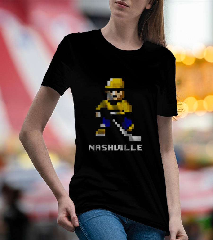 Nashville Hockey Pixel Player 8-bit T-Shirt