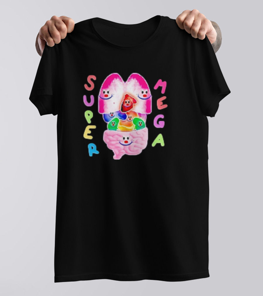Super Mega Inner Joy Happy Faces Inside Brain And Lungs Meme T-Shirt
