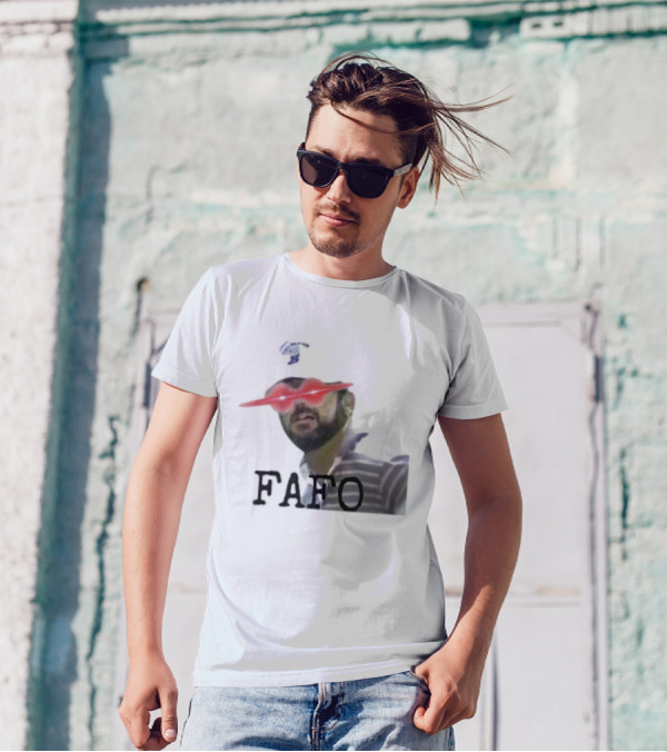 Gary Plauche FAFO PWYD Red Laser Eyes T-Shirt