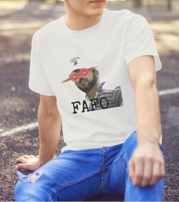 Gary Plauche FAFO PWYD Red Laser Eyes T-Shirt