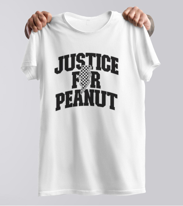 Justice For Peanut Animals Protection Movement With Checkered Bolt T-Shirt