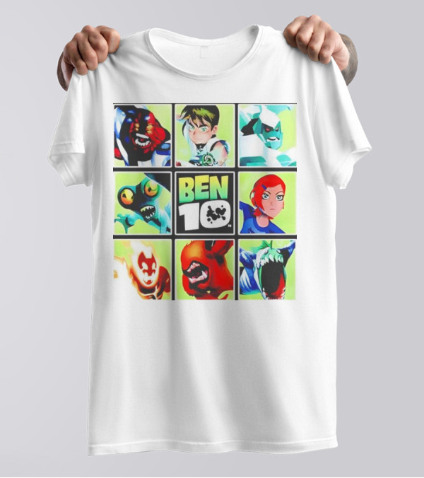 Ben 10 Alien Forms Panels Featuring Iconic Characters And Creatures T-Shirt