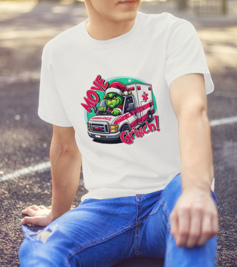 MOVE Grinch Christmas Ambulance Driver T-Shirt