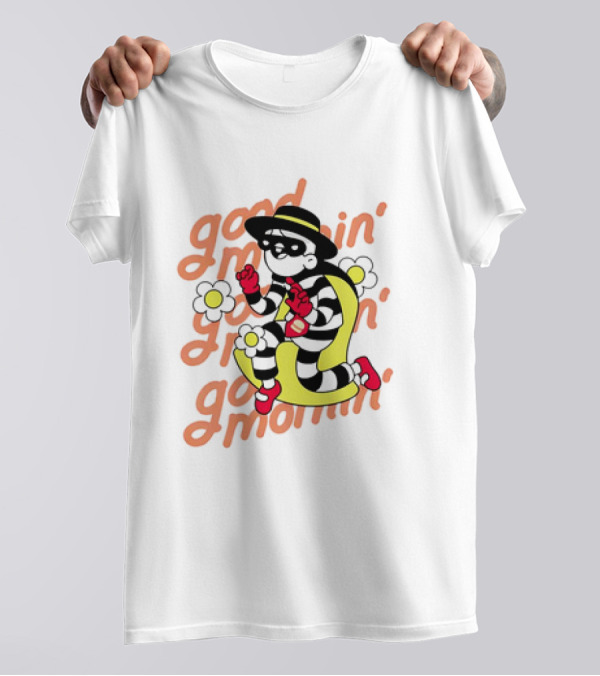 Good Mornin' Hamburglar And Doodles Collaboration With McDonald’s Flowers T-Shirt
