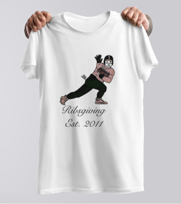 Green Pig Ribsgiving Est. 2011 Football Player T-Shirt