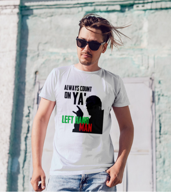 Always Count On Ya' Left Hand Man Silhouette Rock Gesture T-Shirt