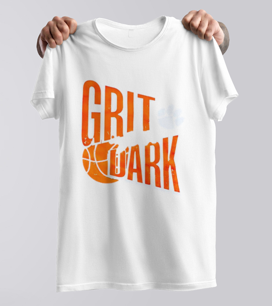 Clemson Tigers Grit After Dark Basketball Paw Prints T-Shirt