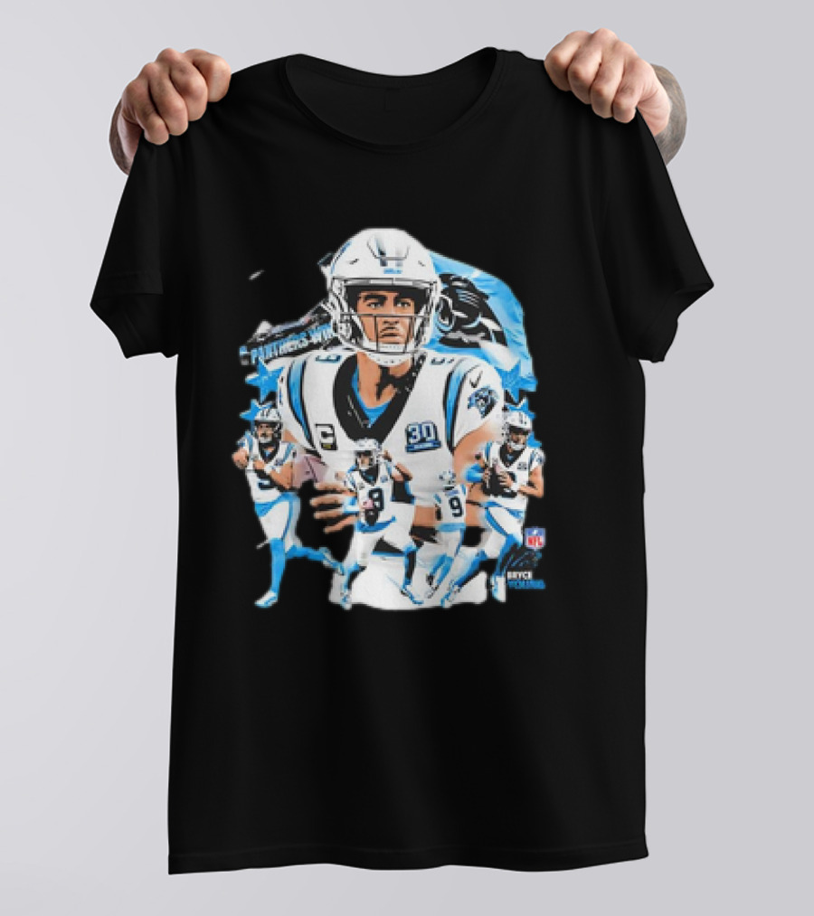 Bryce Young Carolina Panthers NFL Quarterback Action Series T-Shirt