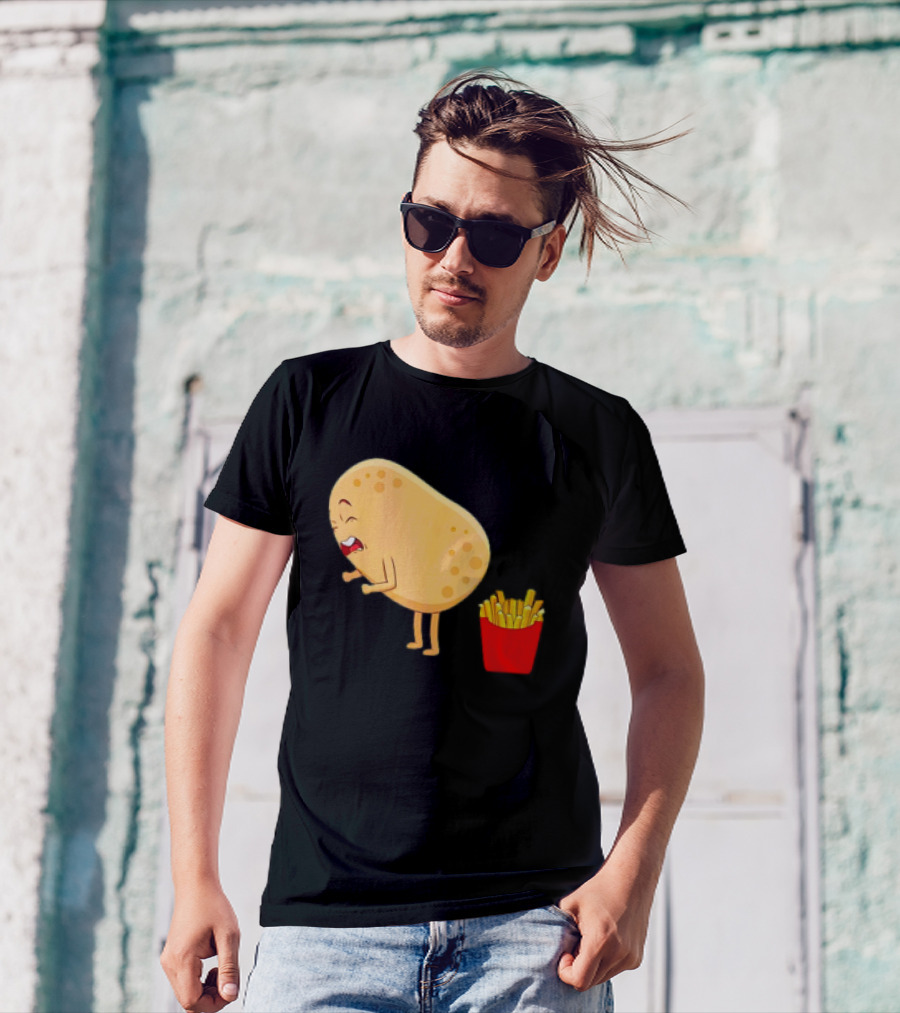 Potato Poops Fries Funny Cartoon T-Shirt