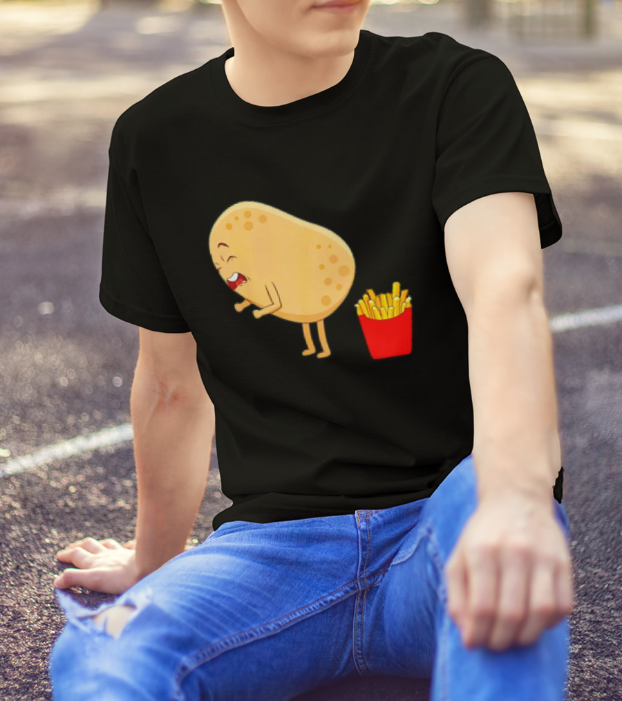 Potato Poops Fries Funny Cartoon T-Shirt