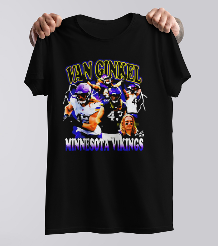 Van Ginkel Minnesota Vikings NFL Football Player Collage T-Shirt