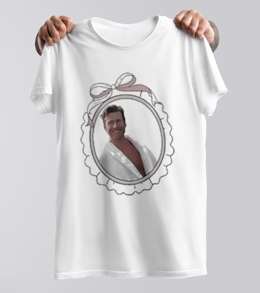 Cherrydaze The Glen Powell Vintage Cameo Frame With Bow T-Shirt