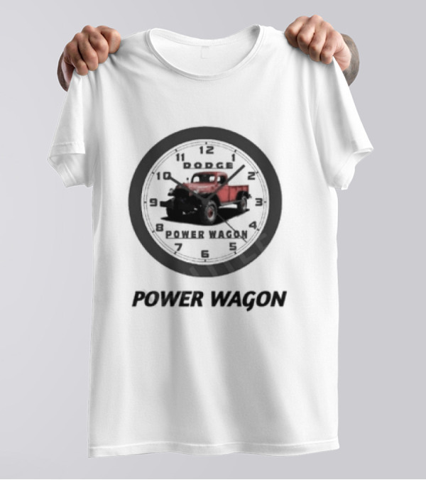 Dodge Power Wagon Clock With Classic Red Truck Image T-Shirt