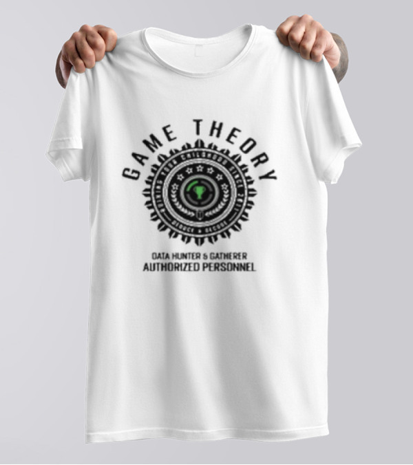 Game Theory Data Hunter And Gatherer Authorized Personnel Badge T-Shirt