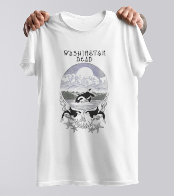 Washington Dead United States Grateful Dead Store Orcas Skull Stars T-Shirt