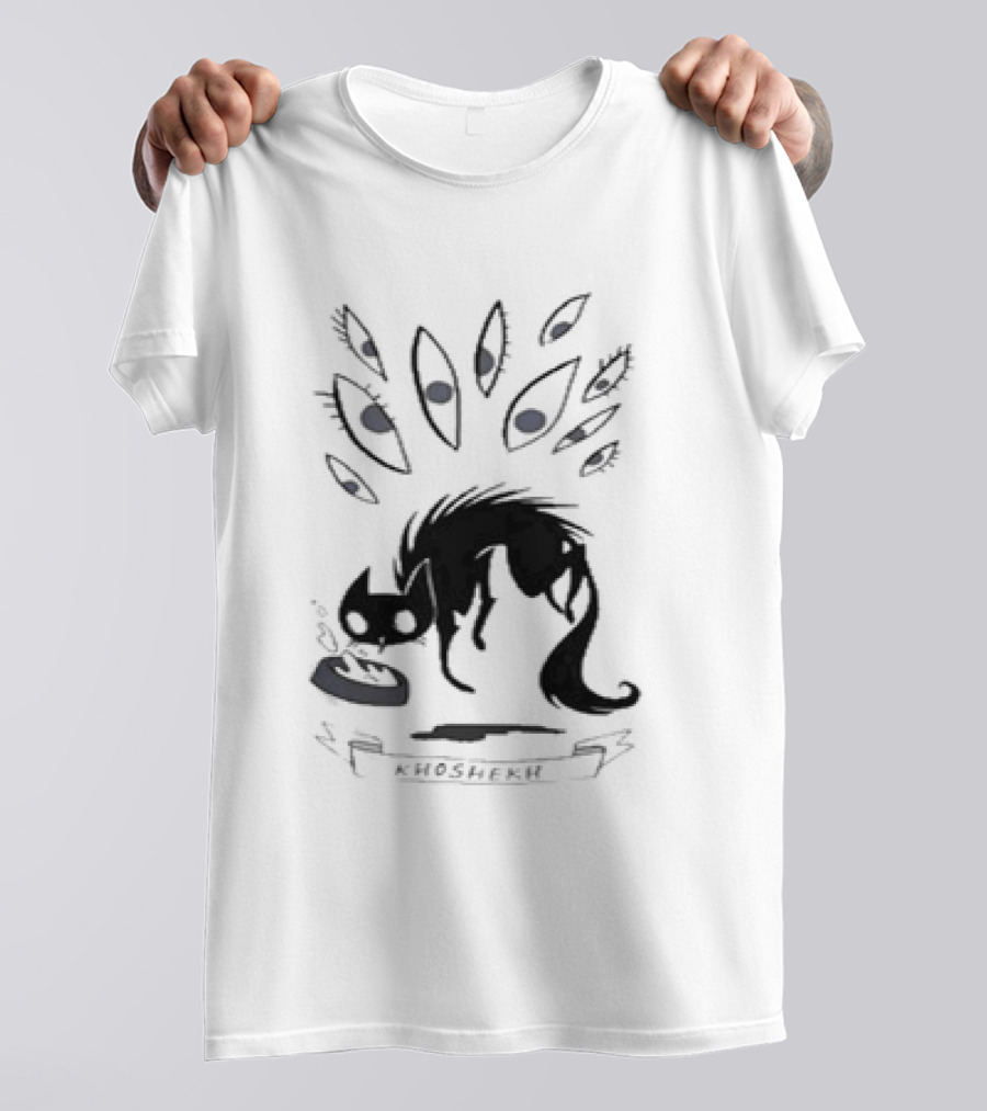Khoshekh The Cat Surrounded By Floating Eyes And Feeding Bowl T-Shirt