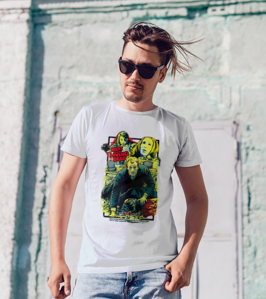 Night Of The Living Dead Classic Horror Scene With Surrounded By Death Faces T-Shirt