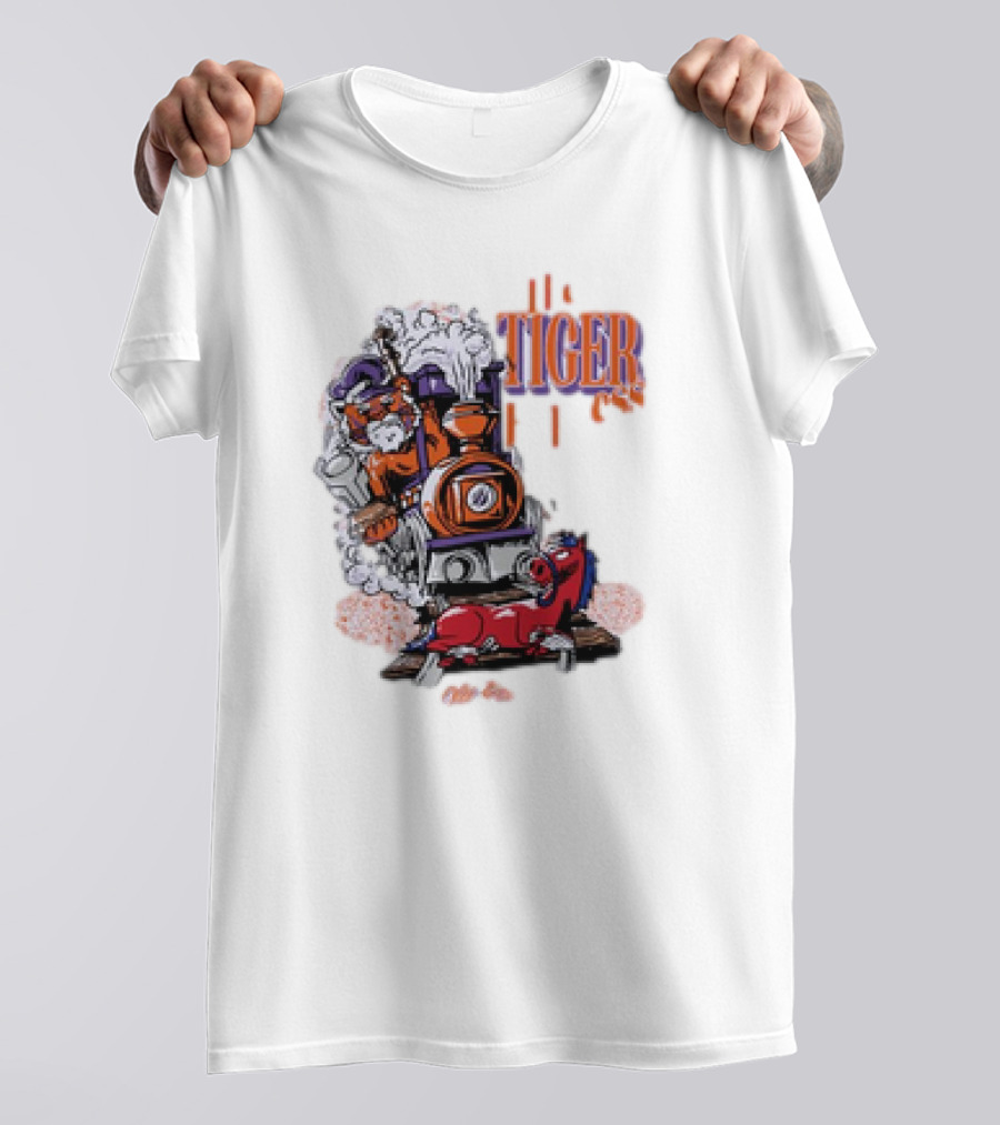 Tiger Express Steamrolls SMU Mustangs Clemson Victory T-Shirt