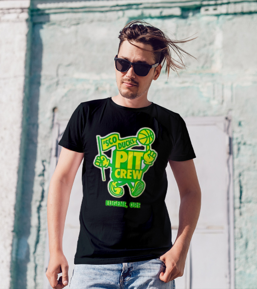 Sco Ducks Pit Crew Eugene Ore Oregon Ducks Basketball T-Shirt