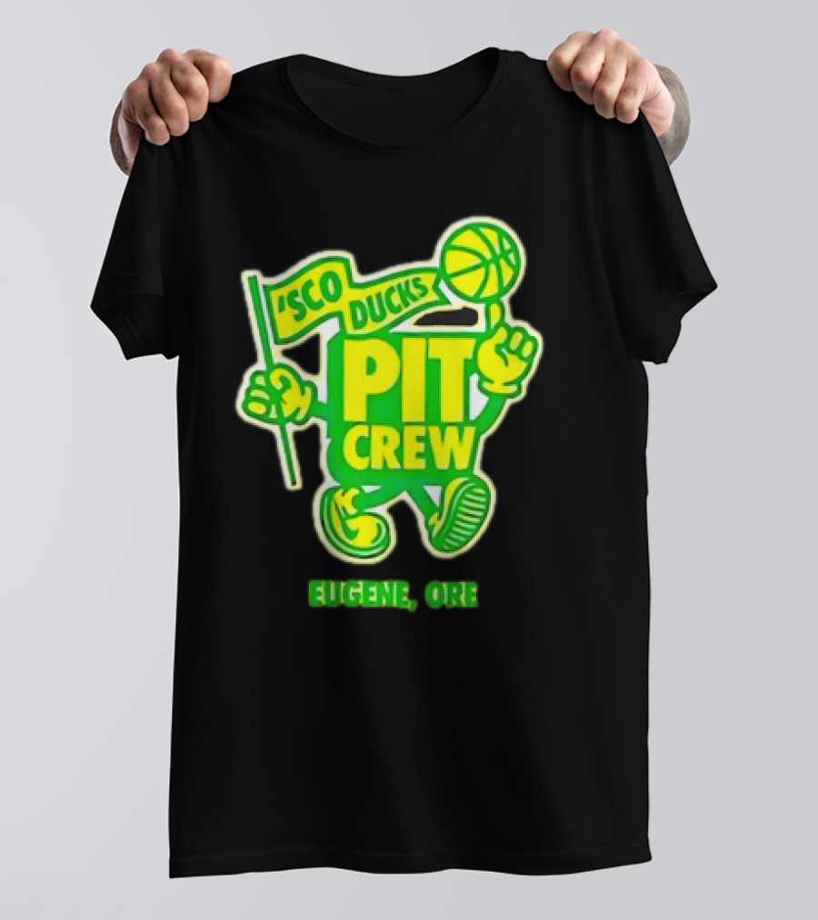 Sco Ducks Pit Crew Eugene Ore Oregon Ducks Basketball T-Shirt