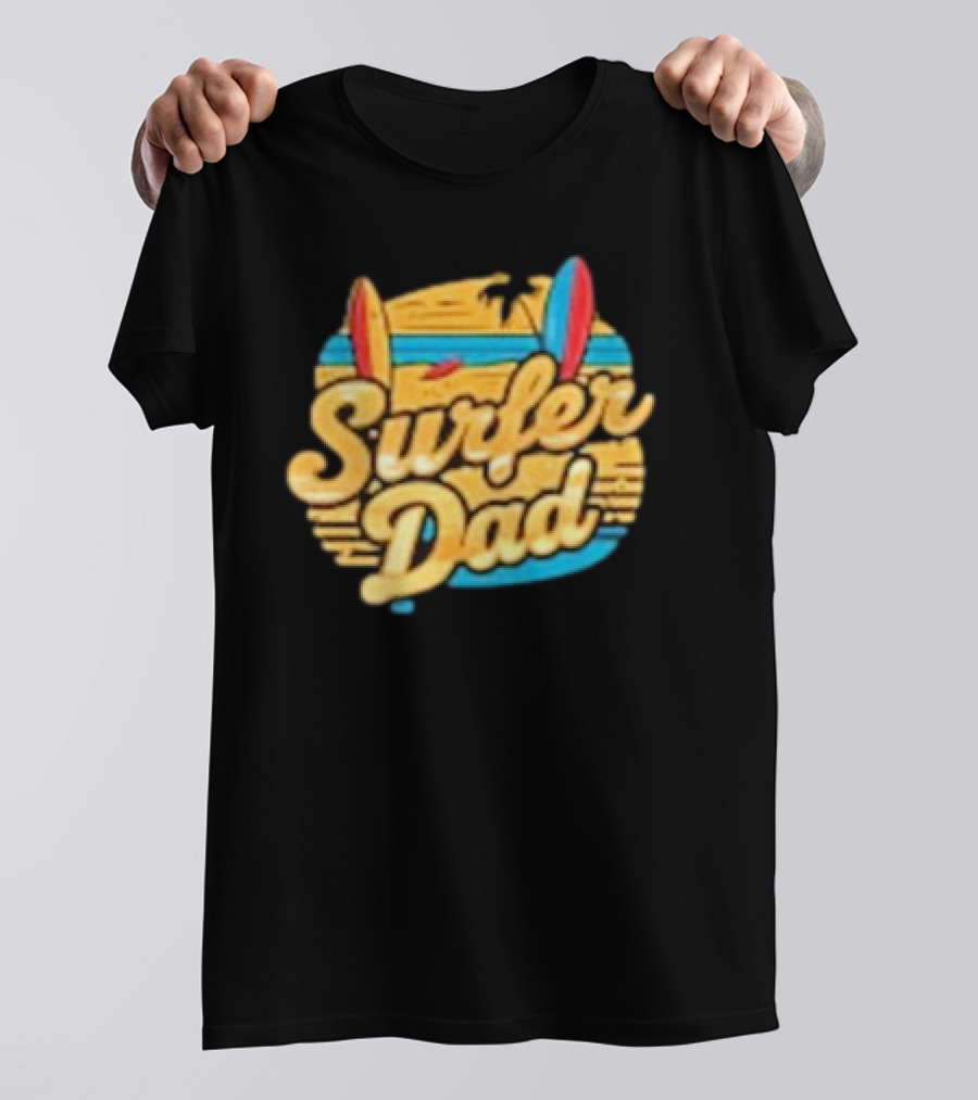 Surfer Dad Beach Sunset Father’s Day Surfboards Vintage T-Shirt