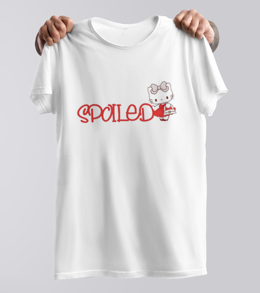 Spoiled Red Bow Hello Kitty Holding Gift T-Shirt
