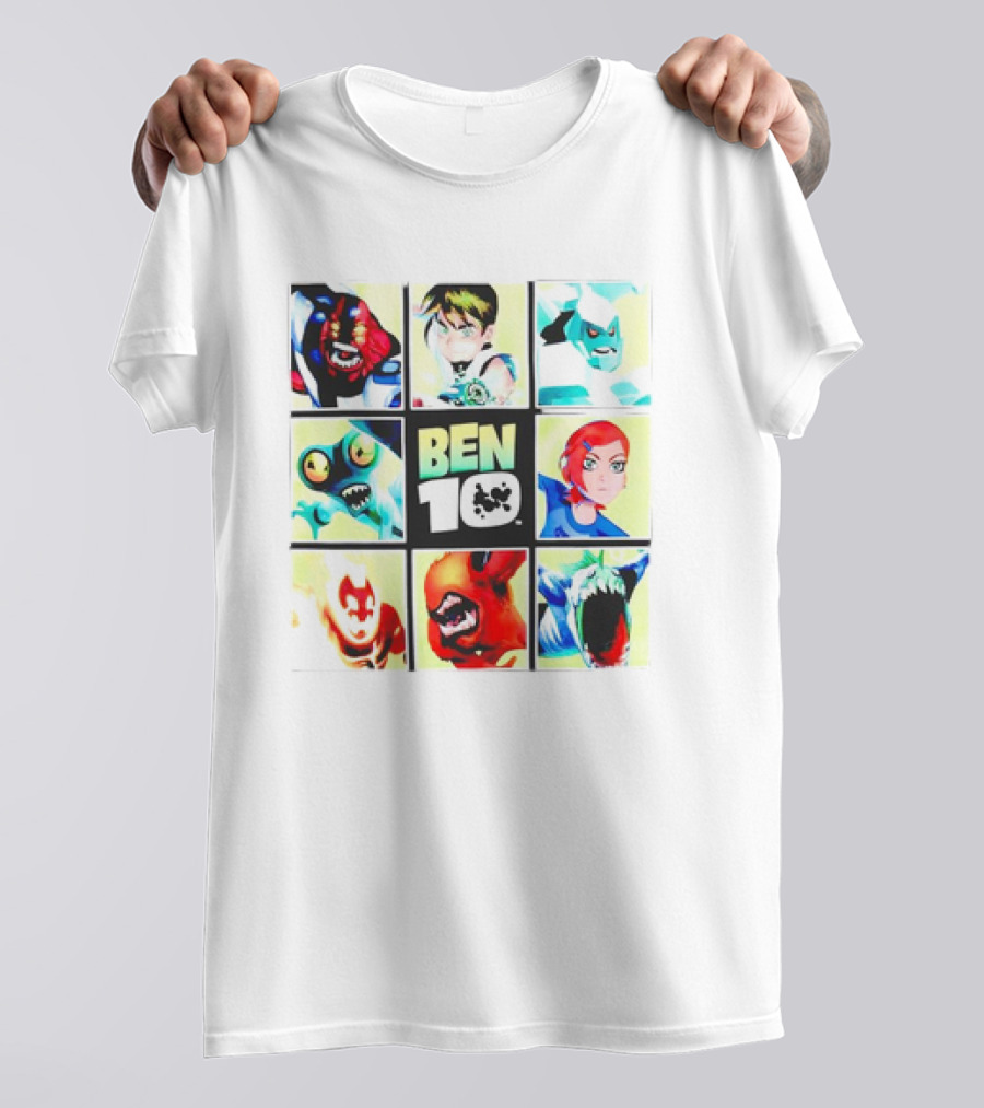 Ben 10 Cartoon Characters Collage T-Shirt