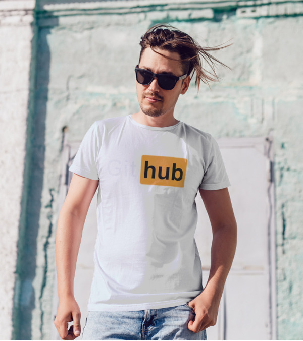 Git Hub Text With Yellow Highlight T-Shirt
