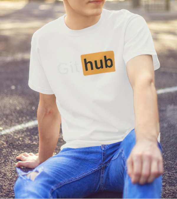 Git Hub Text With Yellow Highlight T-Shirt