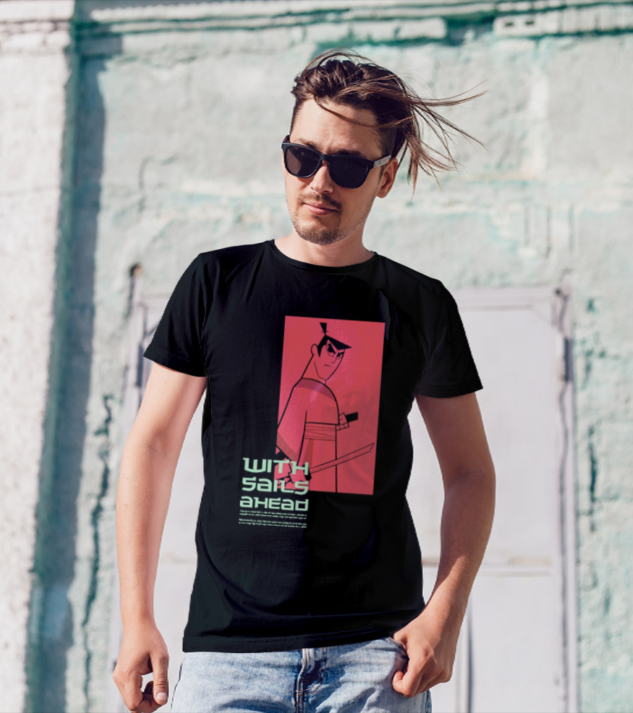Samurai Jack With Sails Ahead Retro Style Fan T-Shirt