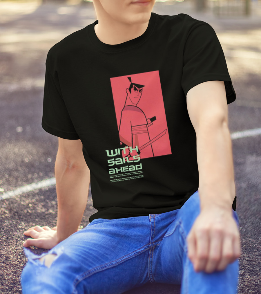 Samurai Jack With Sails Ahead Retro Style Fan T-Shirt