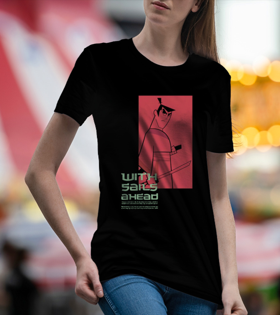 Samurai Jack With Sails Ahead Retro Style Fan T-Shirt