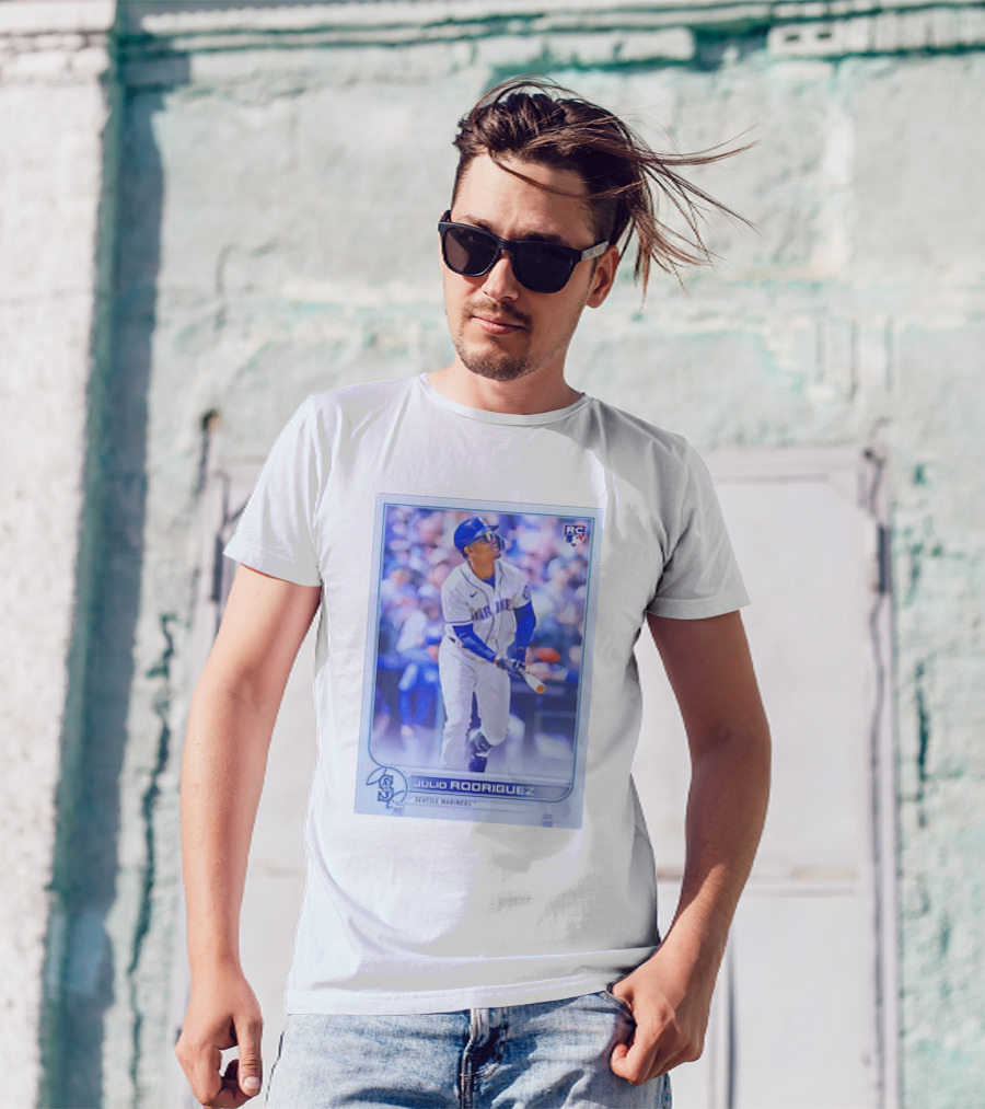 Julio Rodriguez RC Seattle Mariners MLB Baseball Card T-Shirt