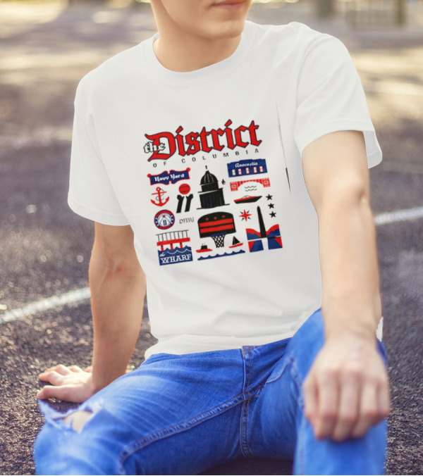 The District Of Columbia Navy Yard Anacostia Wharf Symbols T-Shirt