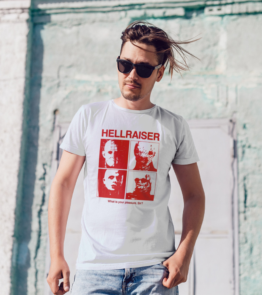 Hellraiser What Is Your Pleasure Sir Iconic Horror Faces Red T-Shirt