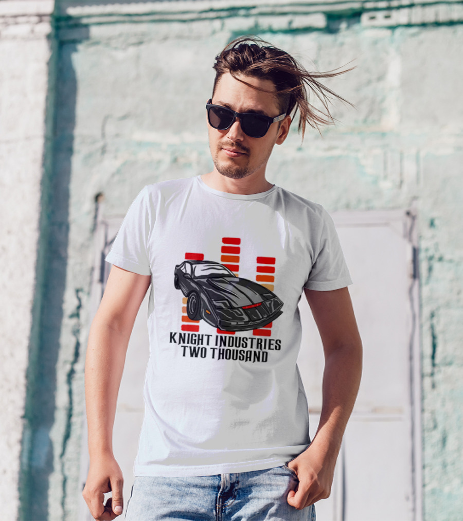 Knight Industries Two Thousand Iconic Car With Red Bar Elements T-Shirt