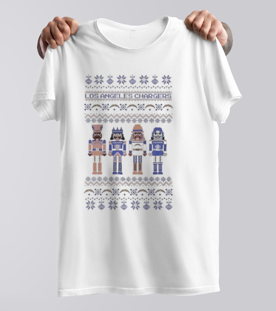 Los Angeles Chargers Ugly Christmas Sweater Nutcracker T-Shirt