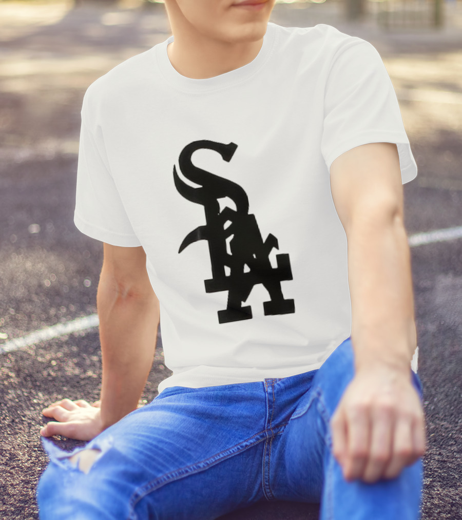 Chicago White Sox And Los Angeles Dodgers Logo Combination T-Shirt