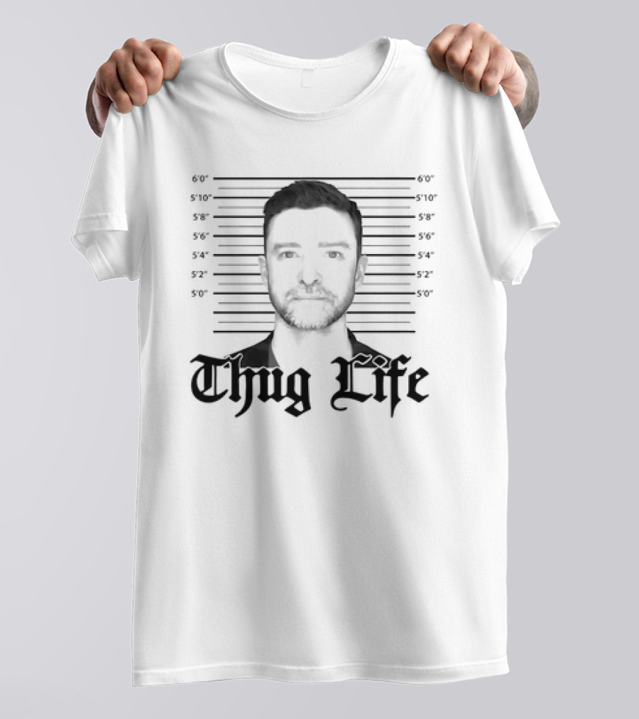 Thug Life Justin Timberlake Mugshot T-Shirt