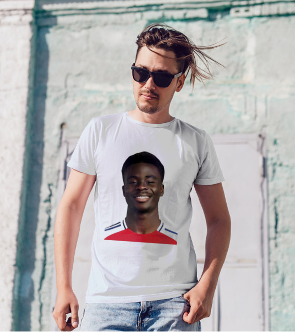 Bukayo Saka Arsenal F.C. Player Icon With Red Jersey T-Shirt