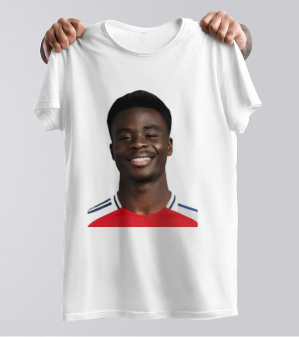Bukayo Saka Arsenal F.C. Player Icon With Red Jersey T-Shirt