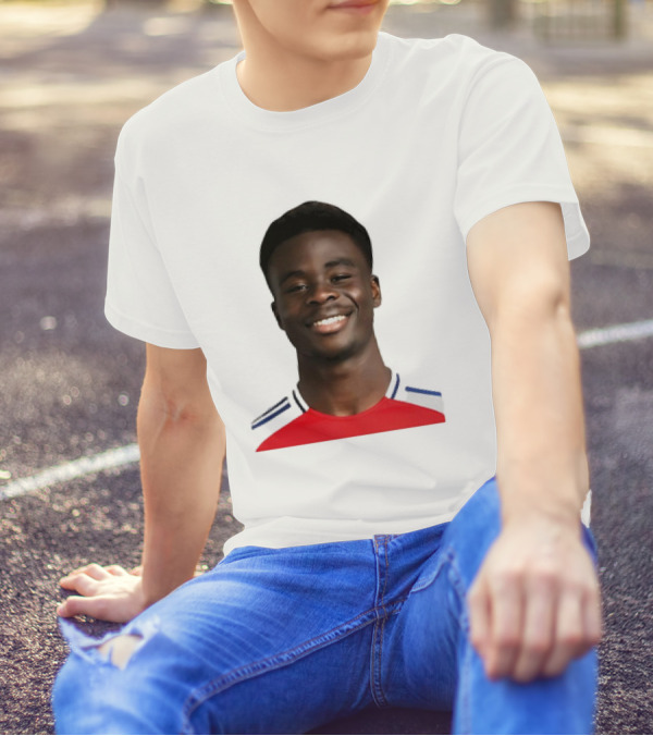 Bukayo Saka Arsenal F.C. Player Icon With Red Jersey T-Shirt