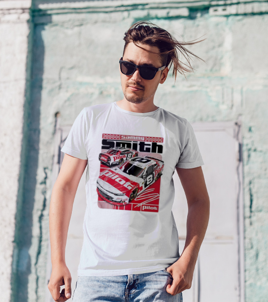 Sammy Smith #8 Pilot Racing Car JR Motorsports Red And White T-Shirt